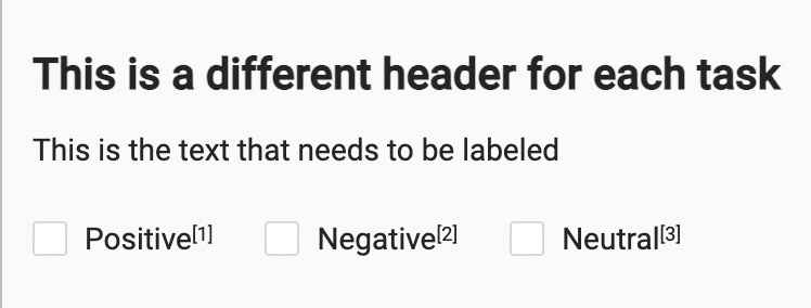 Screenshot of the labeling interface showing header of